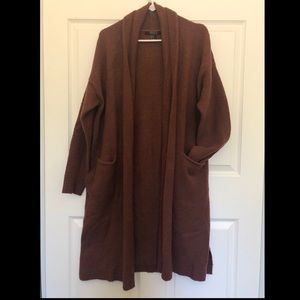 Red Brown Forever 21 Duster Cardigan